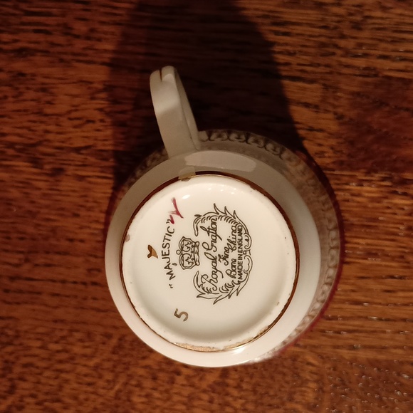 Royal Grafton Majestic Maroon Flat Cup and Saucer Set Made in England - Picture 5 of 6